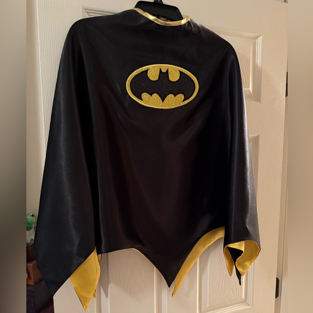 Batgirl cape, gauntlets, and mask. Adult size